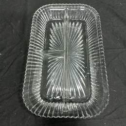 Vintage Clear Crystal Relish Dish alternative image