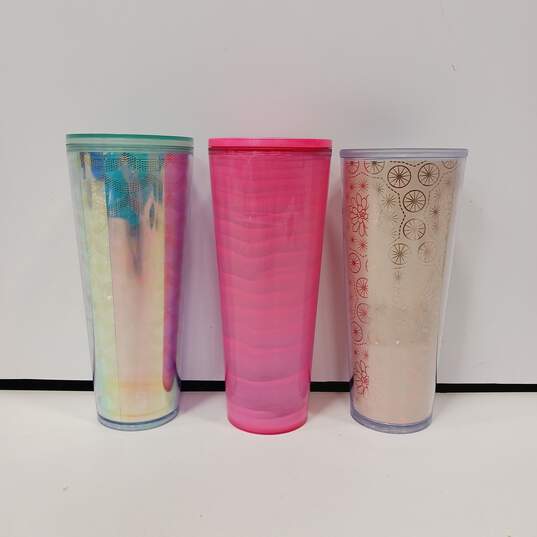 Starbucks Tall Plastic Cups Set of 3 image number 2