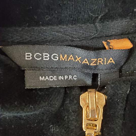 BCBG Maxazria Women Blk/Gold Velour Jacket Sz L NWT image number 2