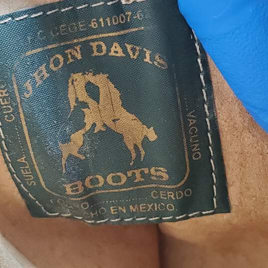 Men's Jhon Davis Cowboy Western Black Boots Approx. Size 8.5 image number 8