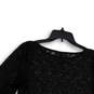 Womens Black Lace 3/4 Bell Sleeve Pullover Blouse Top Size M image number 4
