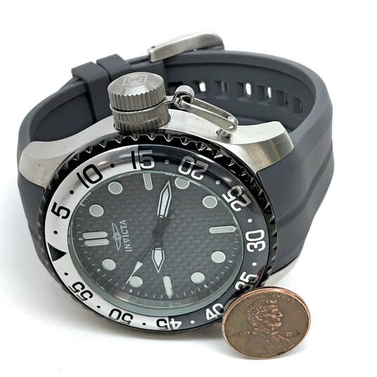 Designer Invicta Silver-Tone Adjustable Strap Round Dial Wristwatch W/ Box image number 1