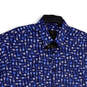 NWT Mens Blue Guitar Print Collared Short Sleeve Button-Up Shirt Size XL image number 3