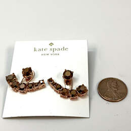 Designer Kate Spade Silver-Tone Stone Fashionable Drop Earrings With Box alternative image