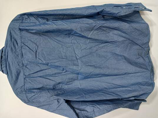 Men's Blue Long Sleeve Button Up Shirt Size M image number 2