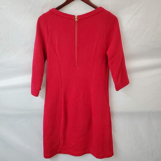 Boden Ribbed Dress Red Ponte Knit in Size UWS 6L image number 4