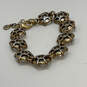 Designer Stella & Dot Amelie Gold-Tone Crystal Cut Stone Chain Bracelet image number 2