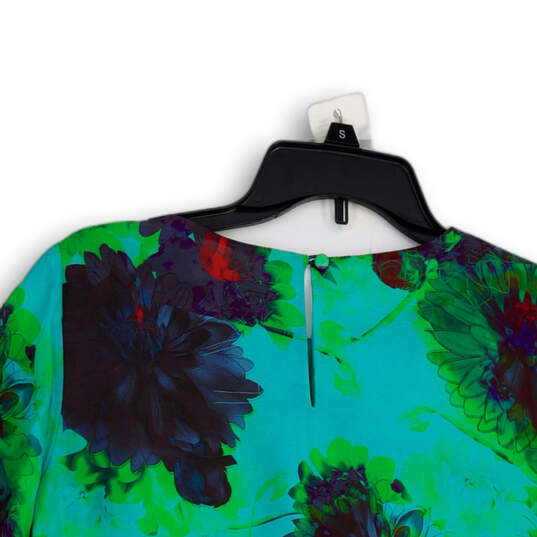 Womens Multicolor Floral Back Keyhole Long Sleeve Classic Blouse Top Size 4 image number 4