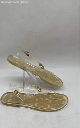 Coach Womens Natalee Jelly Clear Gold Signature Print Slingback Sandals Size 8 alternative image