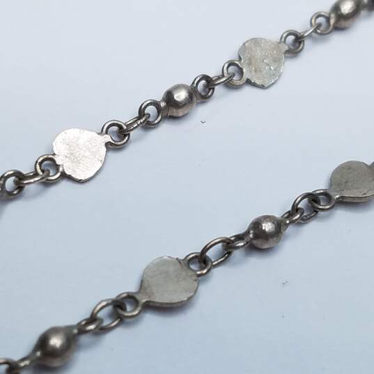 Sterling Silver 1 in Heart Locked Chain Necklace 15.6g image number 5