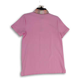 Womens Pink Spread Collar Short Sleeve Polo Shirt Size S (6-8) alternative image