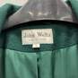 Mens Green Notch Lapel Double Breasted Long Pea Coat Size 14 image number 3