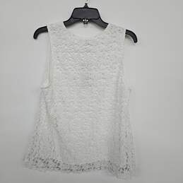 White Crochet Sleeveless Blouse alternative image