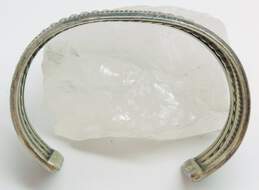 Tahe Navajo Sterling Silver Multi Row Roped Cuff Bracelet 58.0g alternative image