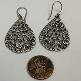 Designer Silpada 925 Sterling Silver Teardrop Mesh Wire Drop Earrings alternative image
