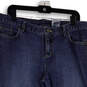 Womens Blue Denim Medium Wash 5-Pocket Design Cuffed Capri Jeans Size 14 image number 3
