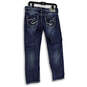 Womens Blue Medium Wash Pockets Stretch Distressed Straight Jeans Sz 29/25 image number 2