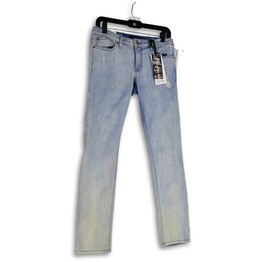 NWT Womens Blue Denim Medium Wash Pockets Stretch Skinny Leg Jeans Size 29R image number 1