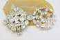 Vintage Icy Rhinestone Silver Tone Brooches 50.1g image number 1
