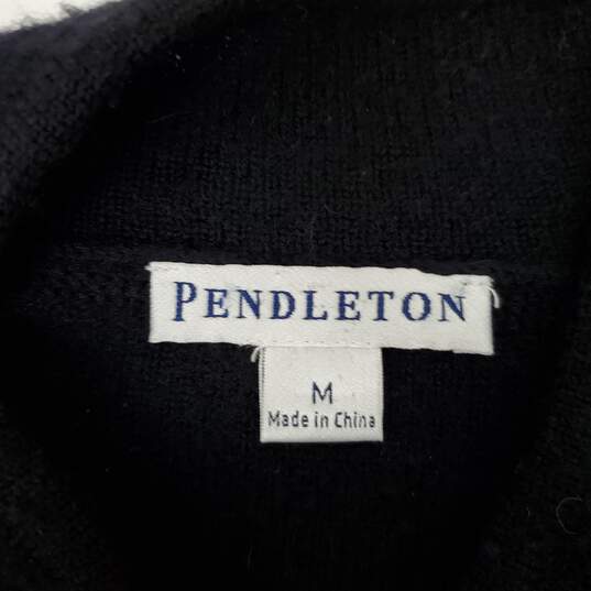 VTG Pendleton WM's Black Full Zip 100% Merino Wool Cardigan Size M image number 4