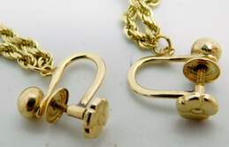 Vintage 14k Yellow Gold Rope Chain Screw Back Earrings 2.7g alternative image