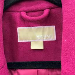 NWT Michael Michael Kors Womens Magenta Button Front Long Overcoat Size XXL alternative image