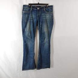 Seven7 Women Dark Wash Flared Jeans sz 10