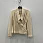 IRO Womens Beige Tweed Fringe Shawl Collar Long Sleeve Blazer Cardigan Size 38 image number 1