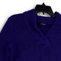 Womens Blue V-Neck Long Sleeve Knitted Pullover Sweater Size Large image number 3
