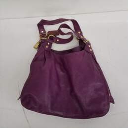 Coach Purple Leather Shoulder Bag w/ COA