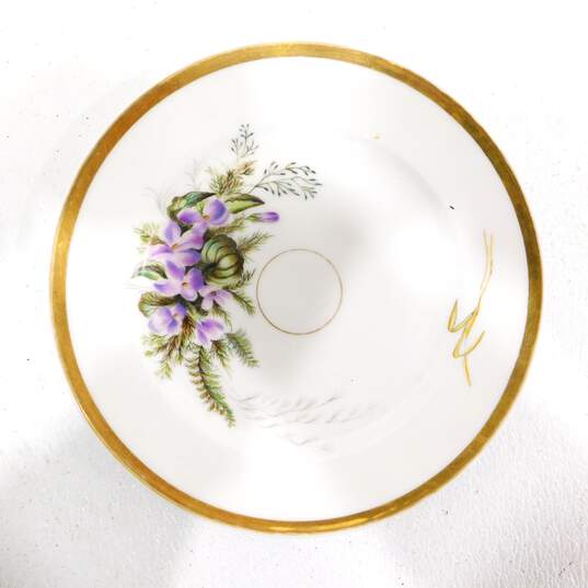 ATQ Late 1800s Haviland Limoges Teacup & Plate Floral Print image number 8