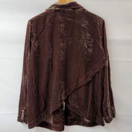 Anthropologie Brown Velvet Open Blazer Jacket Women's L alternative image