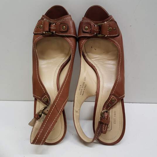 Coach Evelyn Leather Slingback Heeled Sandals Women's Size 10.5B image number 6