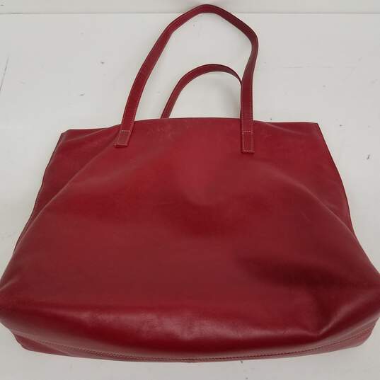 The Sak Pure Leather Red Tote Bag image number 1