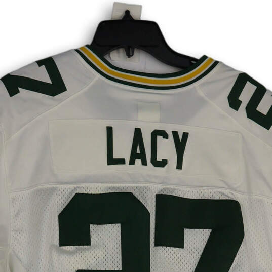 Mens White Green Bay Packers Eddie Lacy #27 Football NFL Jersey Size XL image number 3