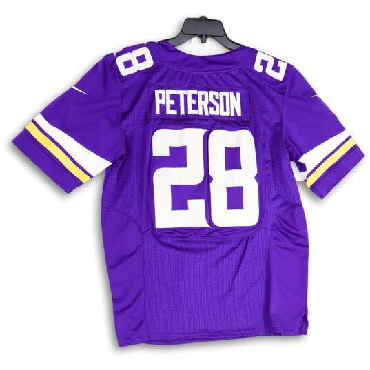 Mens Purple Yellow Minnesota Vikings Adrian Peterson #28 NFL Jersey Size 44 image number 2