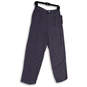 NWT Womens Blue White Flat Front Slash Pockets Wide Leg Ankle Pants 12 image number 1