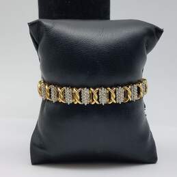 STW 14k Gold Melee Diamond Twist Bracelet 15.8g
