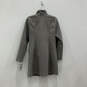 NWT Womens Gray Long Sleeve Mock Neck Pockets Full-Zip Overcoat Size XS image number 1