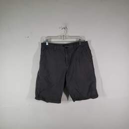 Mens Cotton Regular Fit Flat Front Slash Pockets Chino Shorts Size 34