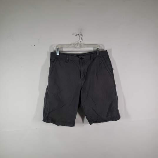 Mens Cotton Regular Fit Flat Front Slash Pockets Chino Shorts Size 34 image number 1