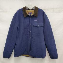 Patagonia MN's Isthmus Quilted Blue Shirt Jacket Size XL