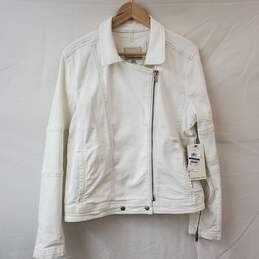 Calvin Klein White Side Zip Jean Jacket Women's XL
