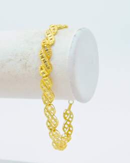 10K Yellow Gold Textured Open Work Fancy Bracelet 5.3g