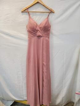 Azazie Long Pink Sleeveless Dress Women's Size A2