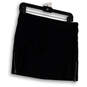 Womens Black Flat Front Elastic Waist Pockets Side Zip Mini Skirt Size 2 image number 1