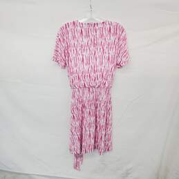 INC Pink & White Belted Lined Midi Dress WM Size M NWT alternative image