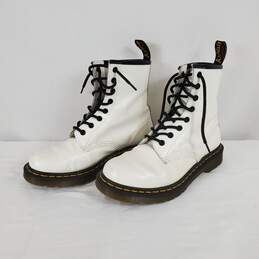 Dr Martens Leather High Boots White 8