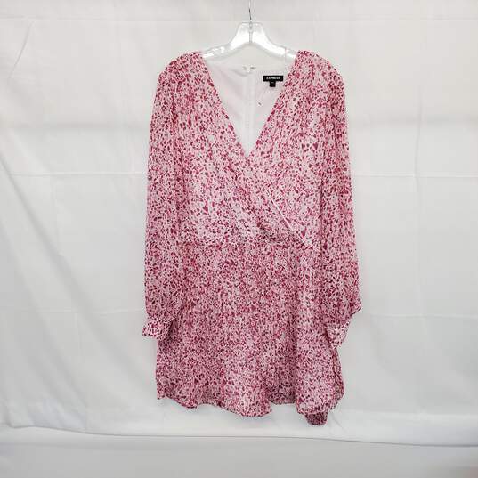 Express Pink Long Sleeved Belted Dress WM Size XL NWOT image number 2