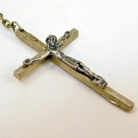 Vintage Silver Tone & Aurora Borealis Rosary Prayer Beads 99.8g image number 9